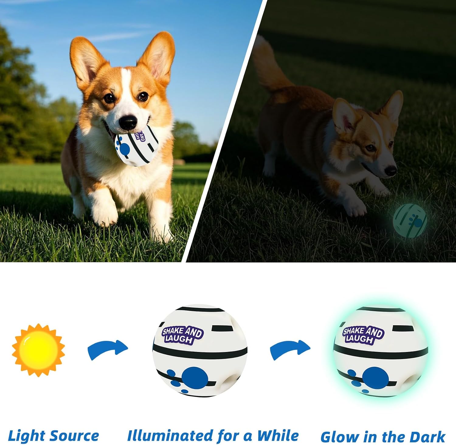 Glow in The Dark Dog Toys Ball, XS, 2.75 in (7 cm)