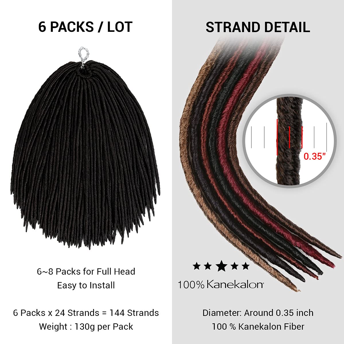 8 Pack 18 Inch AU-THEN-TIC 2X Soft Faux Locs Straight Crochet Braids Hair for Black Women Pre looped DreadLock Goddess Locs Heat-Resistant Synthetic Hair Extensions (18 Inch (8 Pack), 2-Dark Brown)