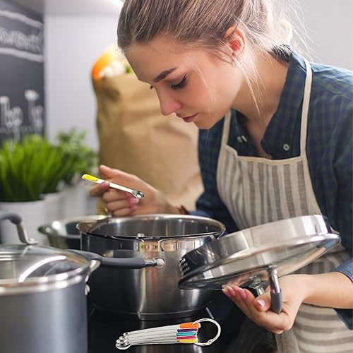 Miniatura 9 de Aster Measuring Spoons Set of 5,Stainless Steel Mini Measuring Spoons Teaspoon for Dry or Liquid Ingredients 164, 132, 116, 18, 14 tsp,Small Measure