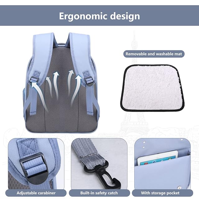 Foto 6 de 6 de PETCUTE Mochila para Mascotas,Mochila para Perros con Diseño Ventilado,Almohadilla Desmontable,Transpirable…