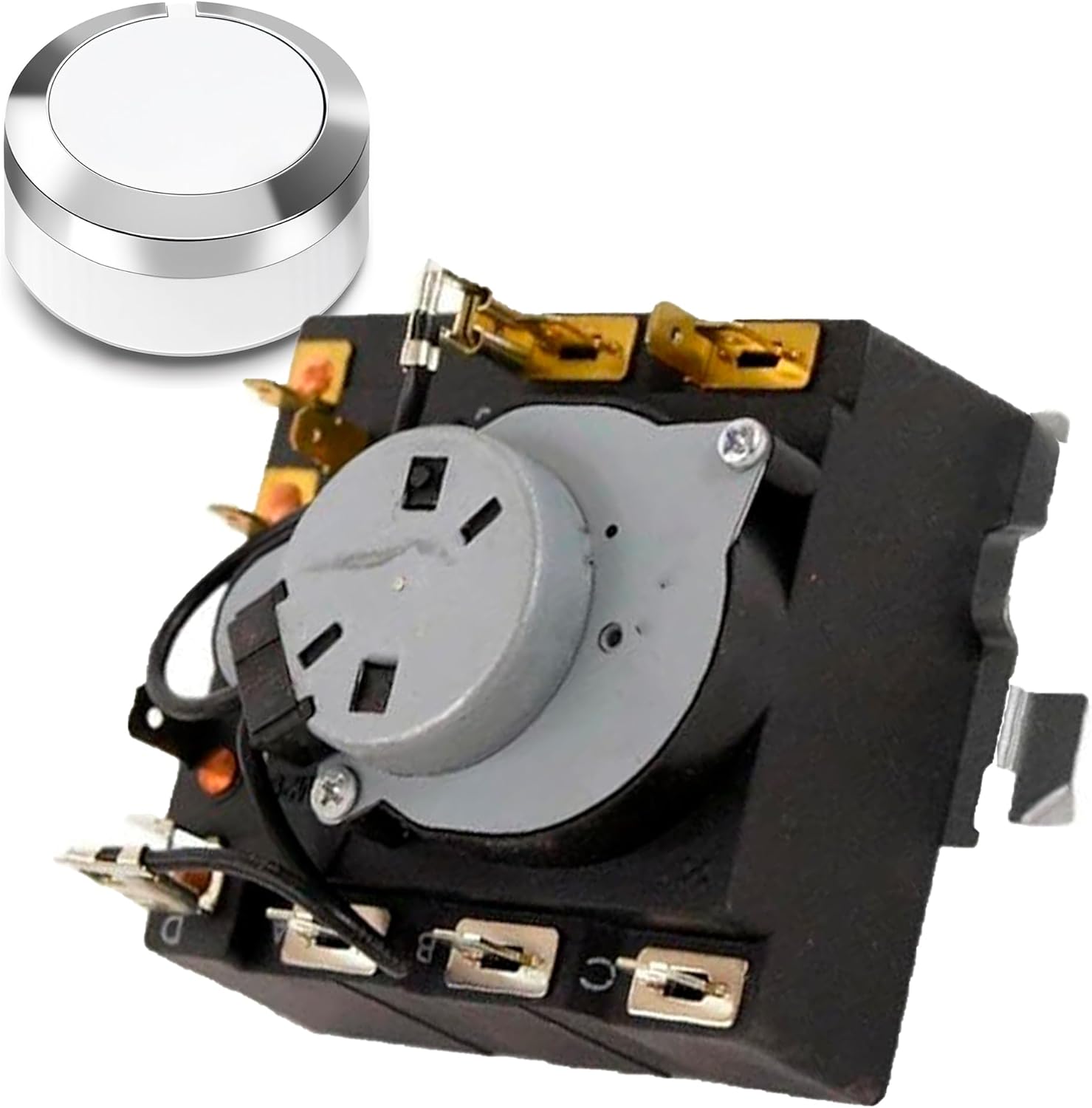 US-Based Supplier – Original OEM WE04X24551 Replacement Dryer Timer TMD1GM29 and WE01X24552 WE01X24552 Control Knob Kit– Compatible with Hotpoint GE dryers – Replaces AP6027534 PS11759041