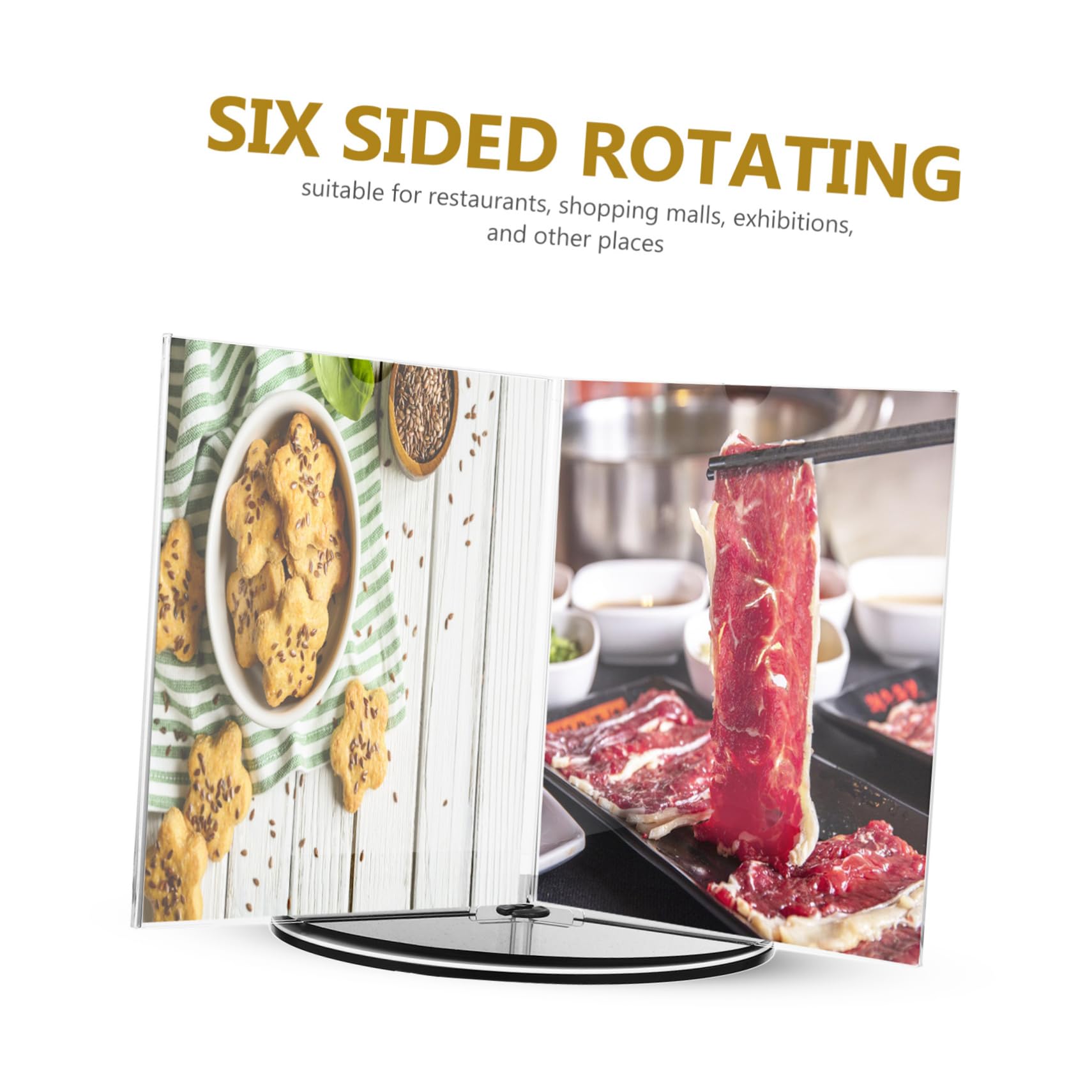 NUOBESTY Soporte con Base Elegante Giratorio de Menú de Escritorio y Alta Durabilidad de Acrílico Transparente Fácil de Instalar para Restaurantes