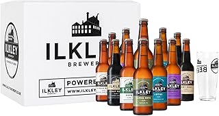 Ilkley Brewery Craft Beer Gift Hamper with Glass - Special Ales Case (11x Bottles) - Beer Gifts for Men & Women Who Love Local Stout, Pale Ale IPA Beer & Bitter