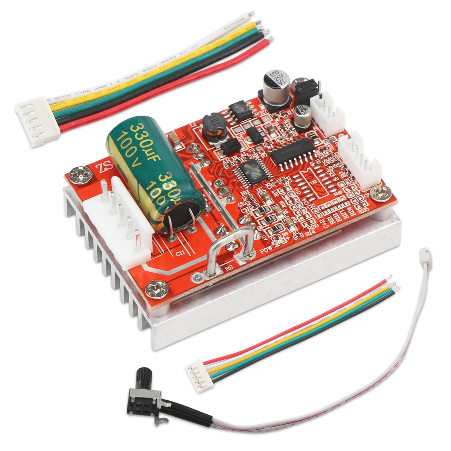 Brushless Motor Driver Controller, DROK BLDC Motor Control Module DC 6-72V 12V 24V Brushless Sensor Motor Regulator Monitor 400W High Power DC Motor Speed Controller Board with PLC PWM Control