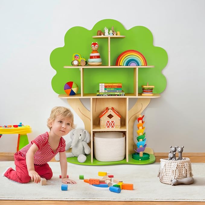 OOOK Tree Bookshelf for Kids Reading Nook, Montessori Book Shelf for Classroom, Kids Room, Playroom, Nursery