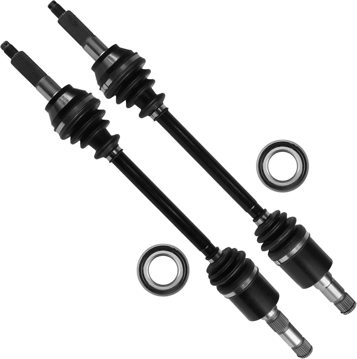 Caltric Rear Left and Right Cv Joint Axle with Bearing Compatible with Polaris Ranger 700 4X4 Efi 2007 2008 2009 / Ranger 800 6X6 Efi 2010-2017