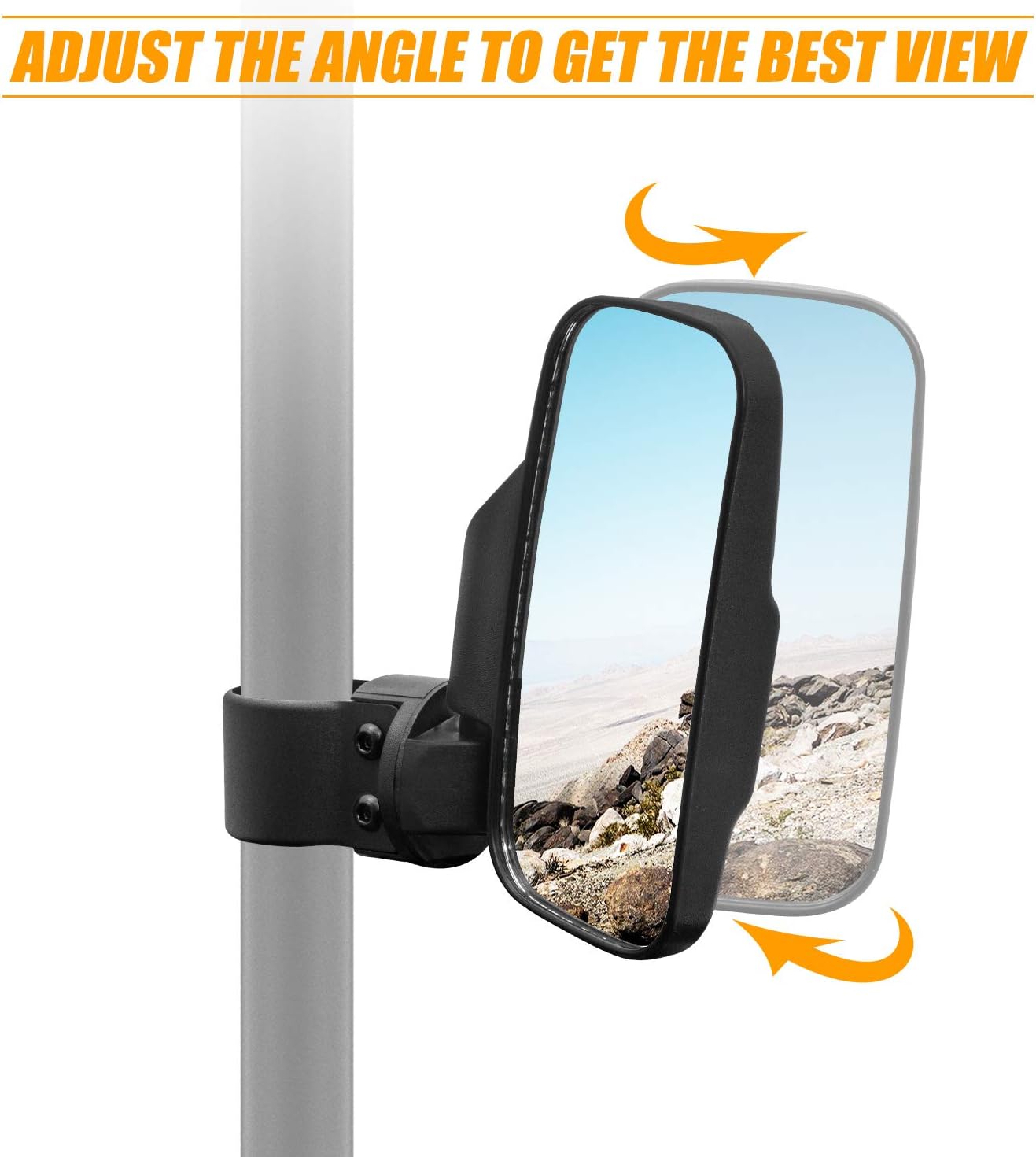 UTV Side View Mirror Rear View Mirror with 1.6“-2“ Roll Bar Cage,Easily Adjustable Compatible with Polaris Ranger RZR Can-Am Maverick Yamaha YXZ Rhino Kawasaki Teryx Honda Pioneer Talon Arctic Cat