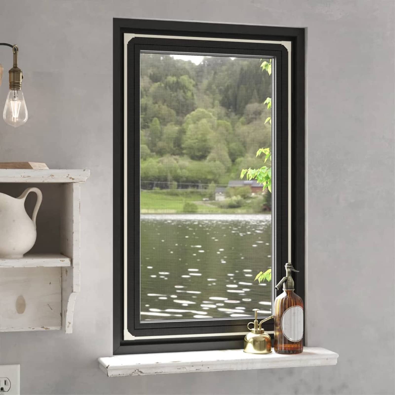 LAPOOH Magnet-Insektenschutz für Fenster, Fliegengitter Fenster, Fliegenschutz Fenster, Pollenschutzgitter Fenster, Insektengitter Fenster, Insektennetz, Fensternetz, Weiß 80x140 cm