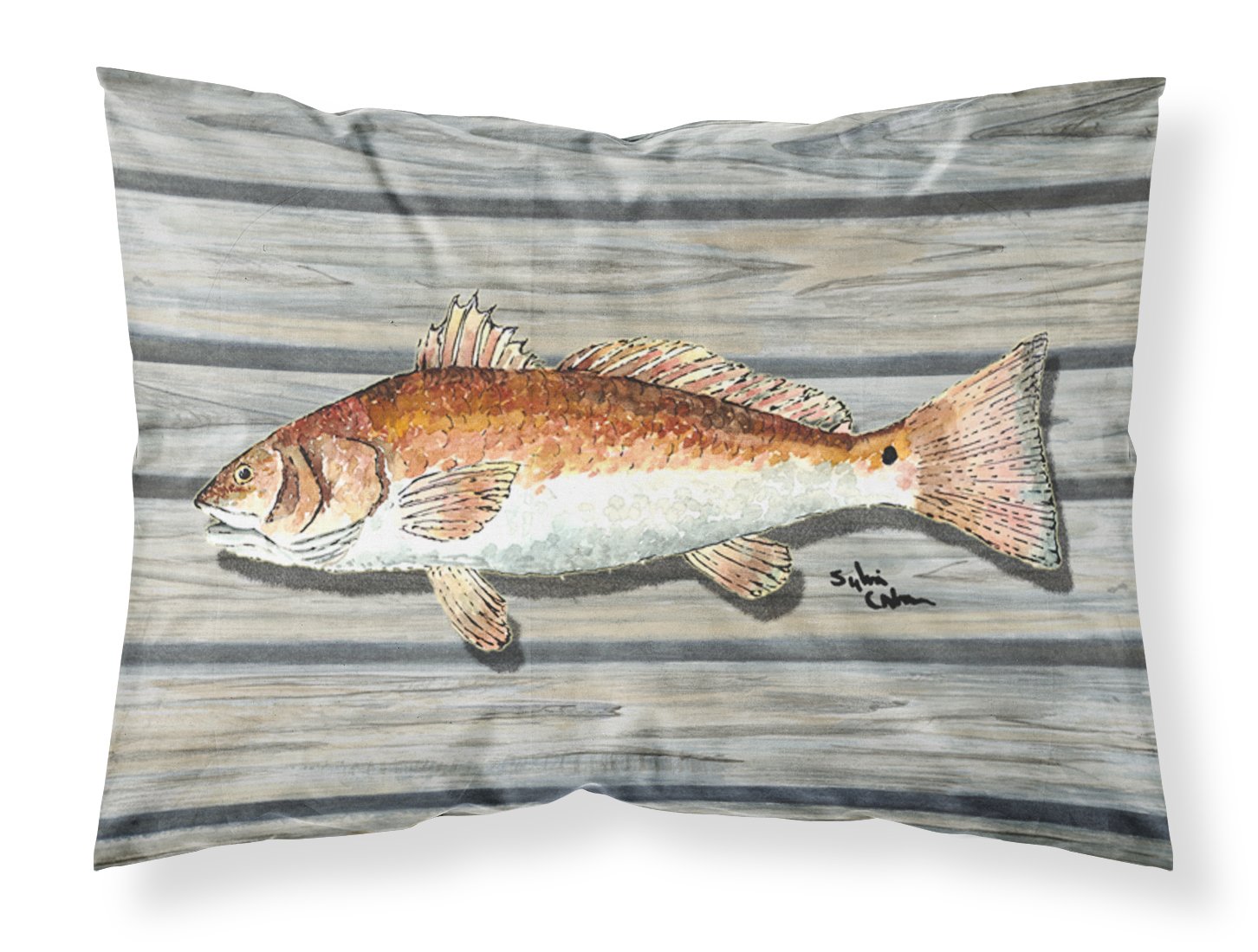 Taie d'oreiller standard avec imprimé poisson rouge grand modèle multicolore Caroline S Treasures