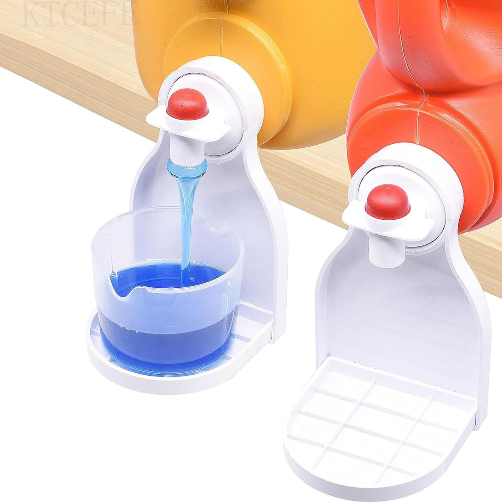 KTCEFE Laundry Detergent Cup Holder, Detergent Drip Catcher, Fabric Softener Liquid Tray Dispenser Organizer Drip Catcher, Laundry Accessories, Keep Laundry Room Tidy (2 Pack)
