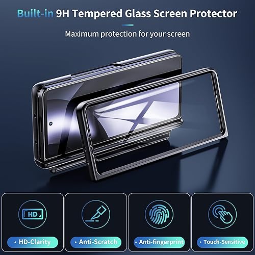 Miniatura 6 de WSKEN Funda para Samsung Galaxy Z Fold 5 con soporte para S Pen protección de bisagra cubierta de cámara deslizante soporte magnético con anillo de