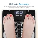 Leosportz BMI Weight Machine - Intelligent Body Fat Weight Analyzer | USB Smart Weight Scale for Bathroom Weight | 18 Metrics Android IOS App Sync (Black) gallery image