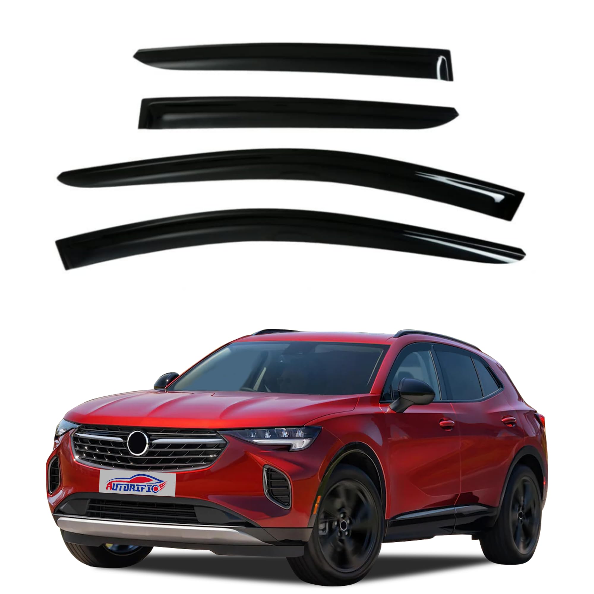 Tape-On Rain Guards Side Window Deflector Vent Window Visors,Extra Durable 4-Piece Set for 2021 Buick Envision 2022 2023