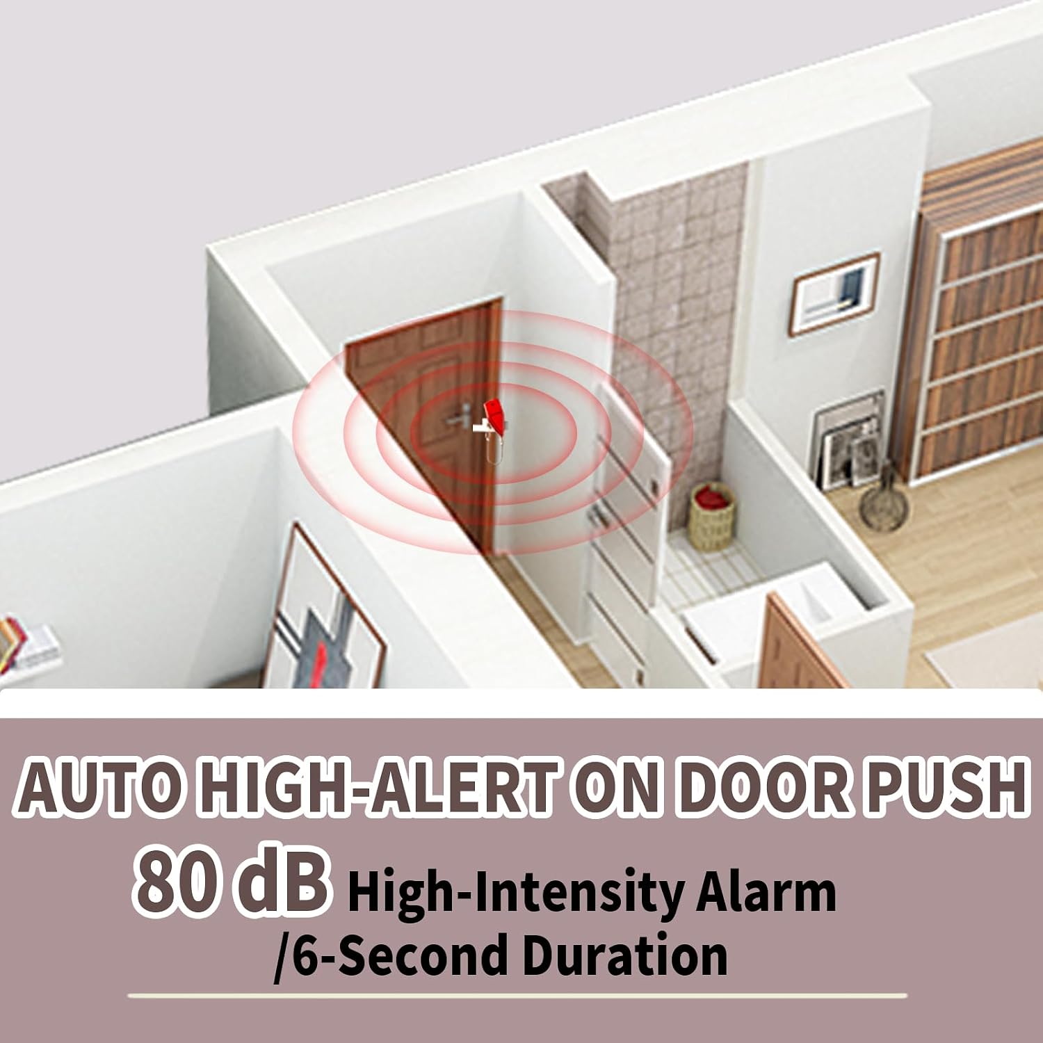 2 Pack Portable Door Lock for Travel with Alarm, Heavy Duty Security Lock for Hotel Room Door, Apartment Safety Device, Anti-Theft Door Locker with Loud Alarm Sound (Fits All Inward Doors)