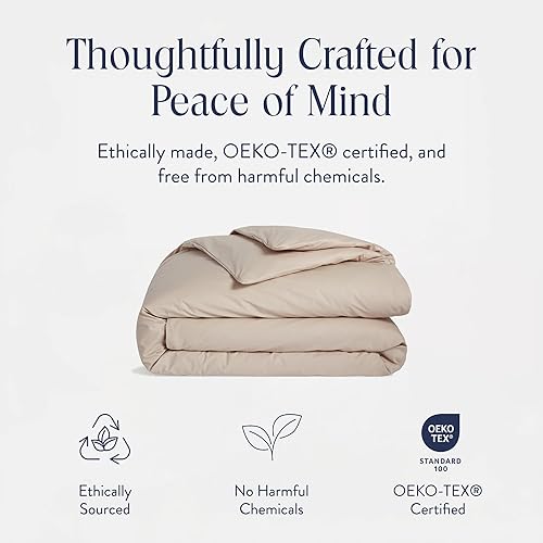 Miniatura 35 de Brooklinen Funda de edredón de percal de lujo, 100% algodón, fresca, nítida, lazos de esquina extralargos, cierre de botones, suave y transpirable