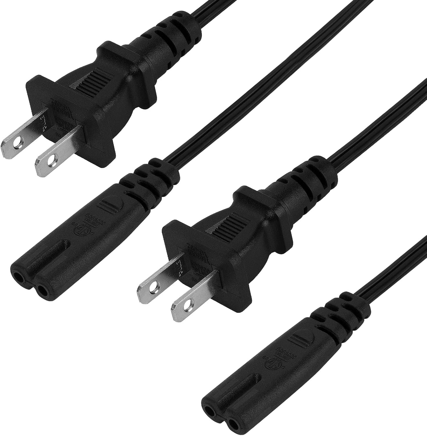 Geekria IEC320 C7 to NEMA 115P Replacement Power Cord, 2 Prong AC