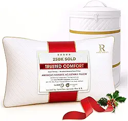 Royal Therapy Almofada de espuma viscoelástica Queen, almofada ajustável e sem odor para alívio da dor no pescoço e ombro, suporte para costas, estômago, dorminhocos laterais, CertiPUR-US