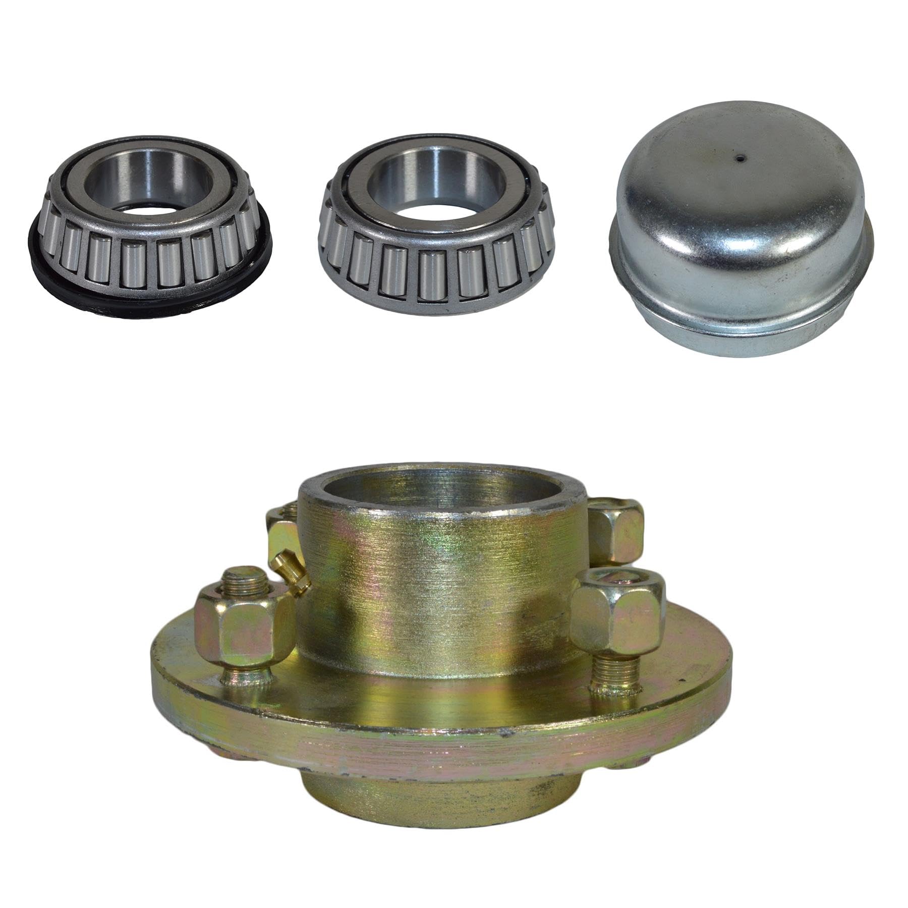 AB Tools Zestaw zawieszenia do przyczep 350kg (para) & Odlewane piasty kołowe & Koła 400-8 4" PCD