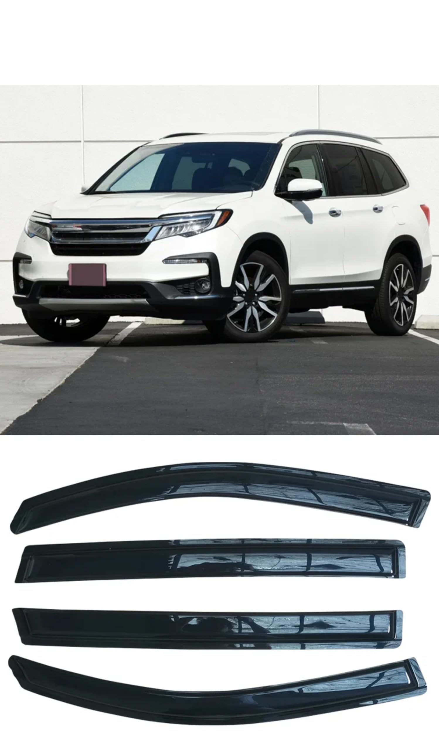Auto boczne szyby owiewki osłony przeciwdeszczowe czarna osłona przeciwdeszczowa osłona drzwi osłona wentylacyjna ciemna osłona dymu (dla PILOTA 2003-2008) Dla Honda Dla Pilot 2003-2022