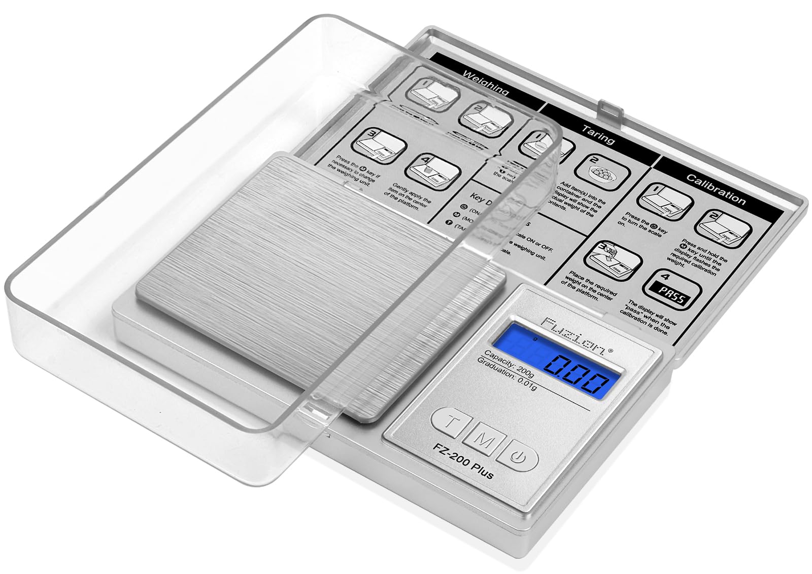 Fuzion Digital Pocket Scale .01 Gram Accuracy, 200g Digital Gram Scales for Medication and Personal Health Care, Baby Food, Jewelry, Herb, Spice, Coin - Weight Gram and Oz