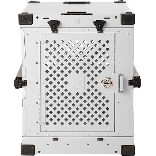 Impact Collapsible Dog Crate - Foldable Hard Crate for Extra Large Dogs - Heavy Duty Travel Kennel with Powder-Coated Aluminum - Quick Setup for Indoor & Outdoor (White, 40"+ (40.5" L x 27.5”W x 34" H