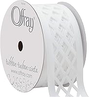 Vista 1 de Offray Lattice Craft Ribbon, 1 1/2-Inch x 9-Feet, White