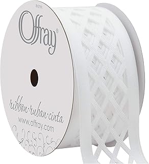 Offray, White Lattice Craft Ribbon, 1 1/2-Inch x 9-Feet, 1-1/2 Inch