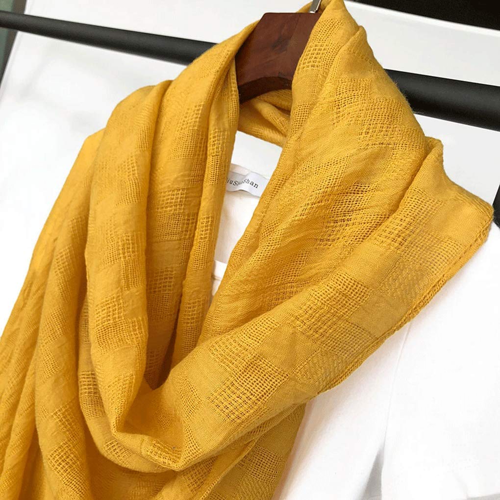 Bufanda Mujer Primavera y otoño Algodón y lino Versión coreana larga del color sólido Verano salvaje Bufanda de seda fina Chal Bufanda de doble uso Púrpura
