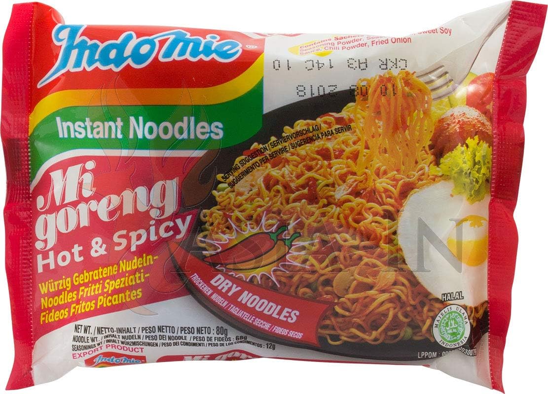 Indo Mie Instant Noodles Mi Goreng, hot & spicy, 80g