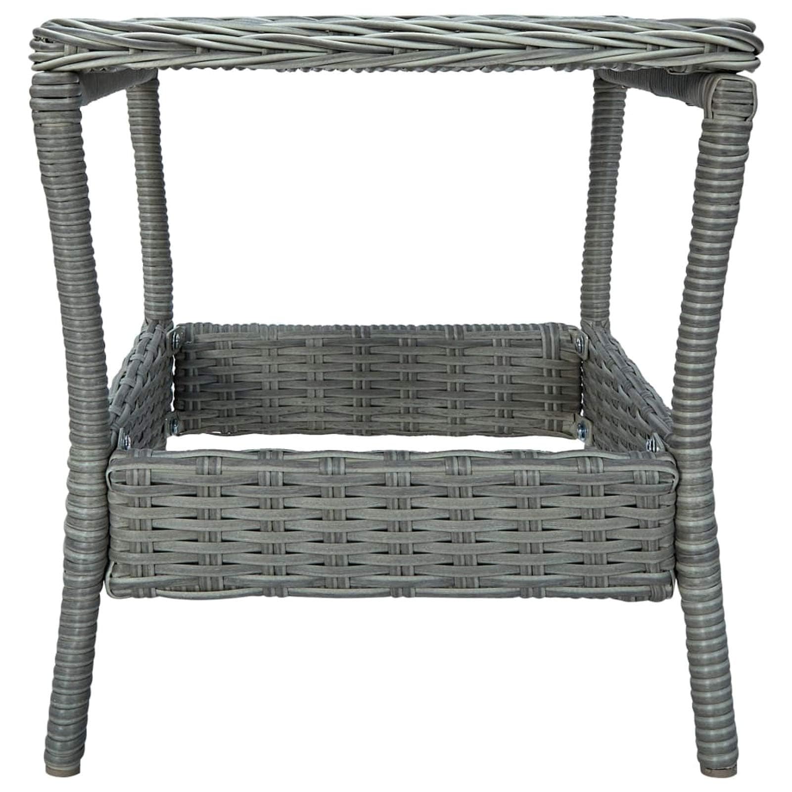 Tavolo Da Giardino Grigio Chiaro 45x45x46,5 Cm In Polyrattan, Tavolo Da Pranzo Da Giardino, Tavolo Da Giardino Per Barbecue, Tavolo Da Bistrot, Tavolo Da Patio, Tavolo Da Picnic, Tavolo Da Esterno, Ta