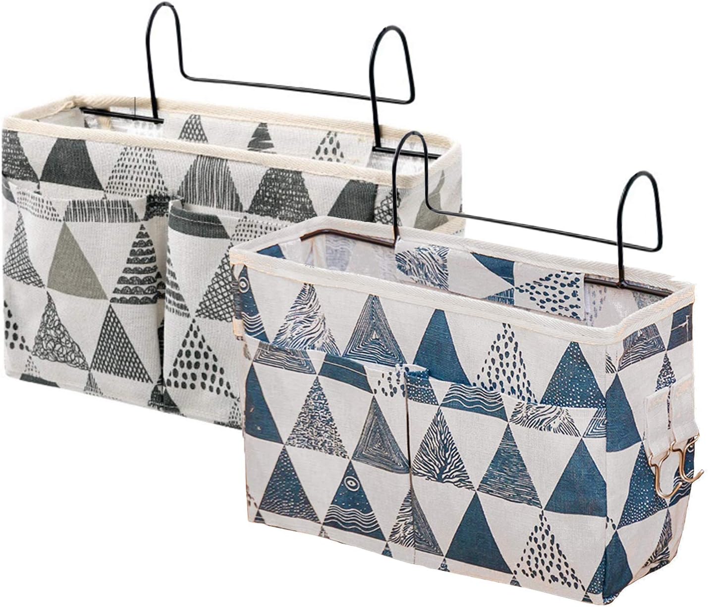 Bed Organiser for Hanging, Pack of 2, Multifunctional Bed Bag with Darh