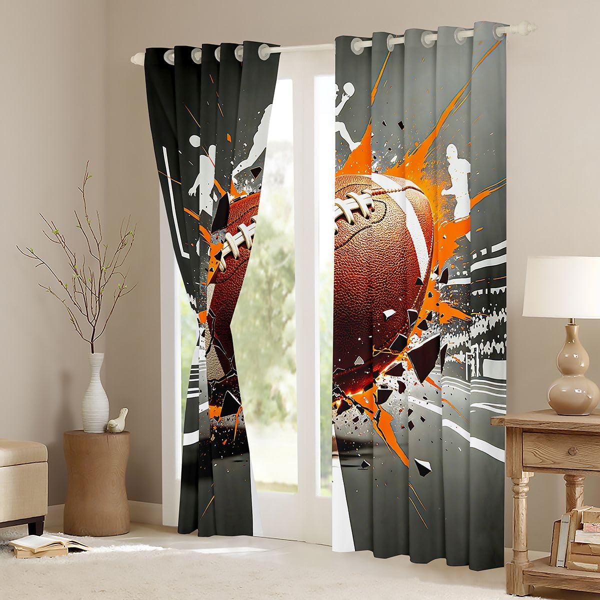 Homewish Tende oscuranti per bambini, motivo calcio 3D, 168 x 183 cm, per