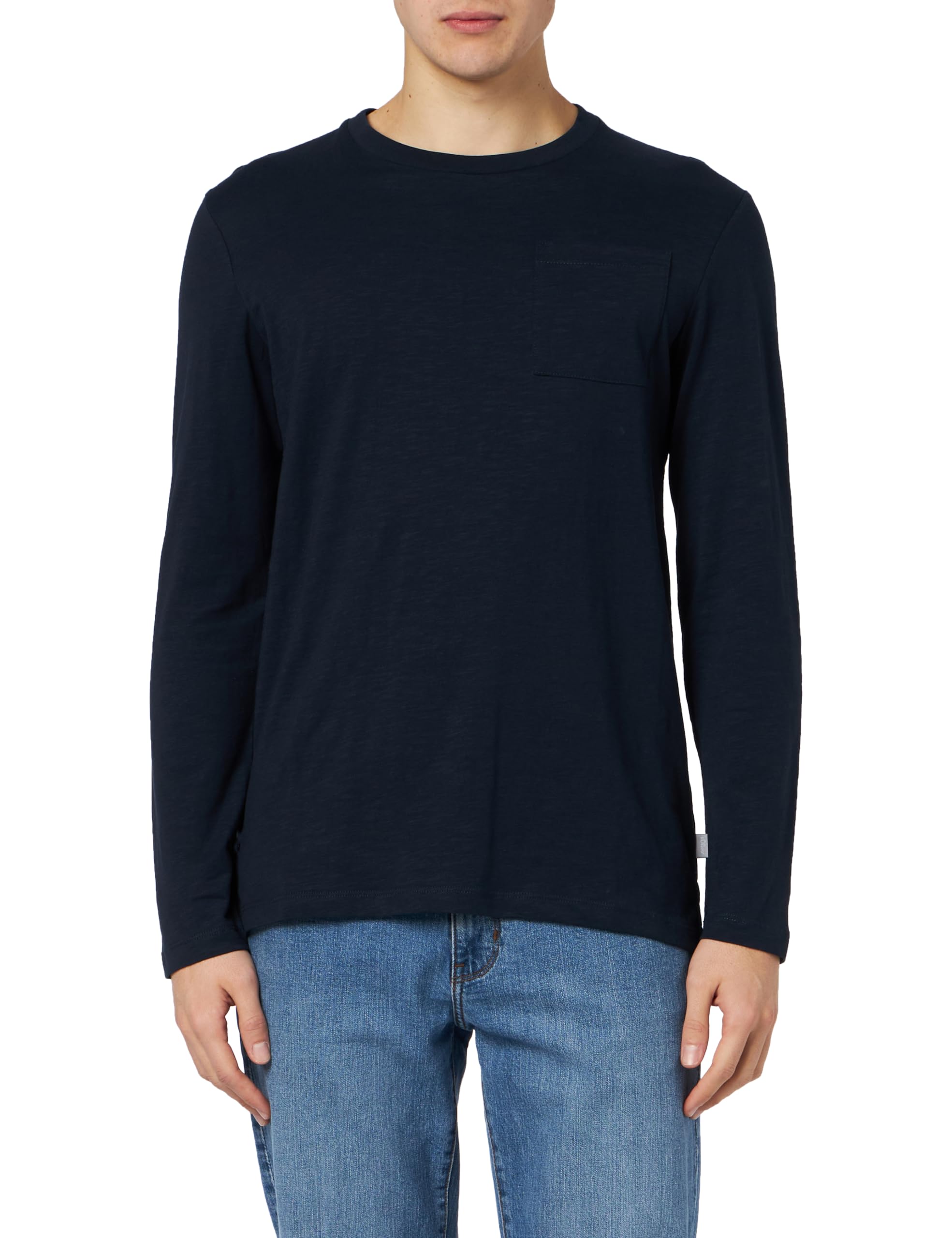 s.Oliver Men's Long-Sleeved Shirt with Flame Yarn Structure