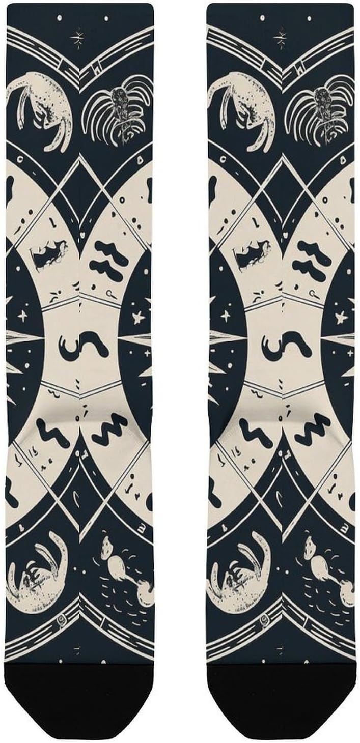 Astrological Sign Knee High Soccer Socks Moisture Wicking
