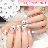 Vista 4 de Calcomanías de diamantes de imitación transparentes, 2100 piezas de diamantes de imitación autoadhesivos para cara, calcomanías de joyas brillantes