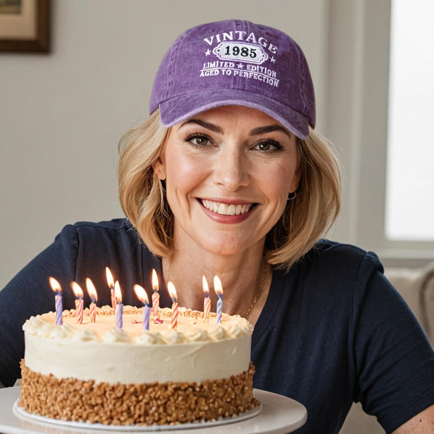 40th Birthday Gifts Women Men Vintage 1985 Embroidered Baseball Cap Gift Ideas Hat - Image 6