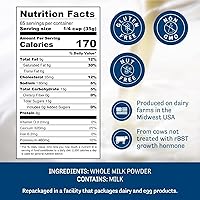 Vista 2 de Judee's - Leche entera en polvo de 5 libras, 100% sin OMG, rBST sin hormonas, sin gluten y sin nueces, grapa de despensa, lista para hornear, ideal