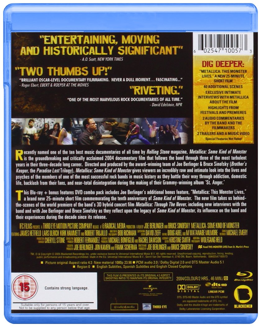 Metallica: Some Kind Of Monster [Blu-ray] [2014] [Region Free]