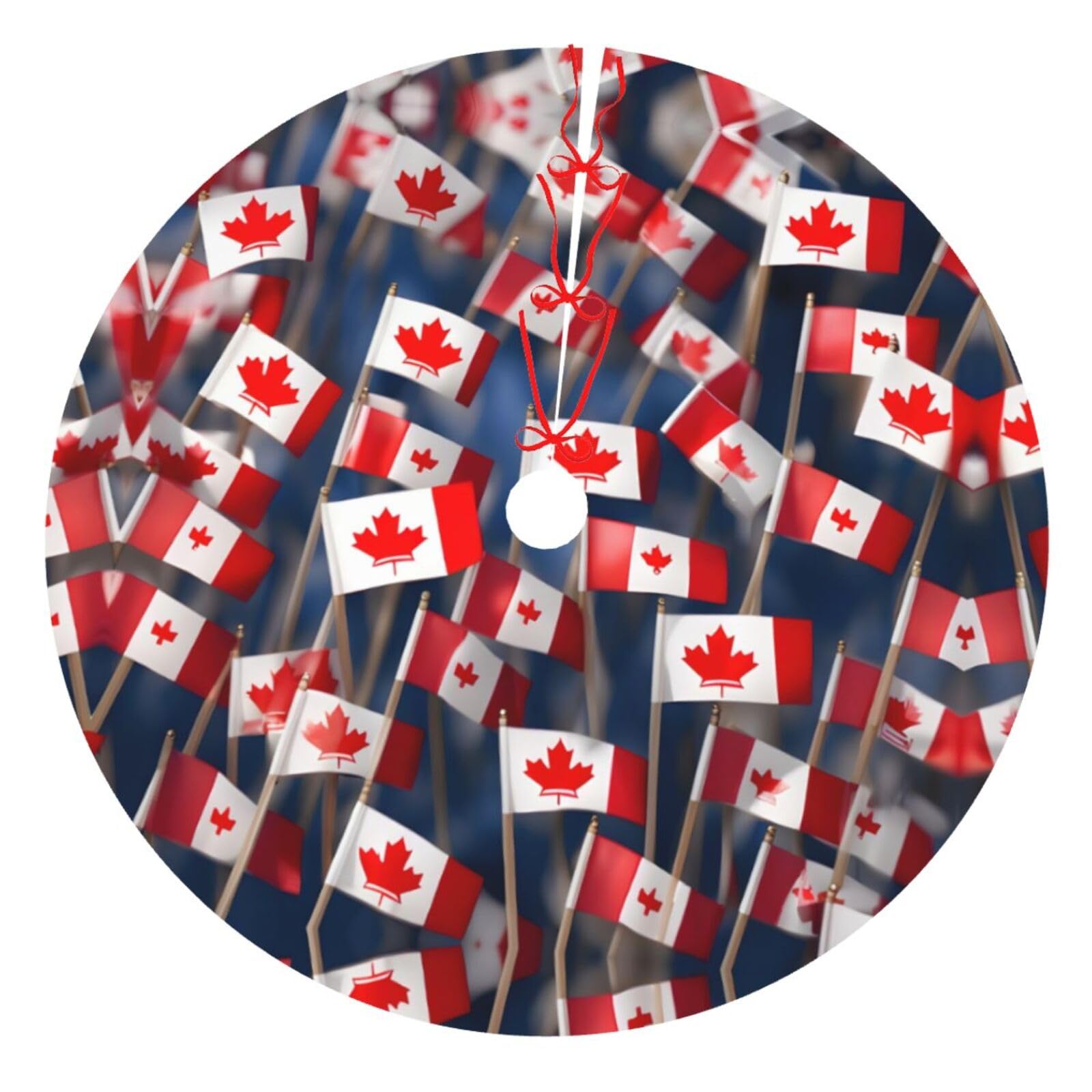 Jupe de sapin de Noël anti-poussière tapis drapeau canadien robuste