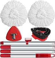 Vista 1 de Cabezal giratorio de repuesto compatible con O Cedar EasyWring 1 tanque, cepillo y base mejorados, 2 cabezales de repuesto de mopa de microfibra, 1