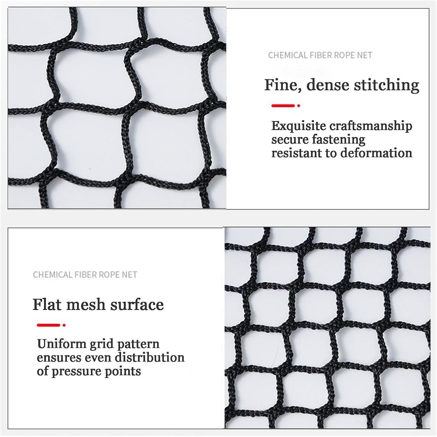 Black Knotless Rope Net Portable Cat Fall Prevention Netting Balcony and Staircase Safety Netting for Football Pitches 1x4m(3.3x13.1ft)