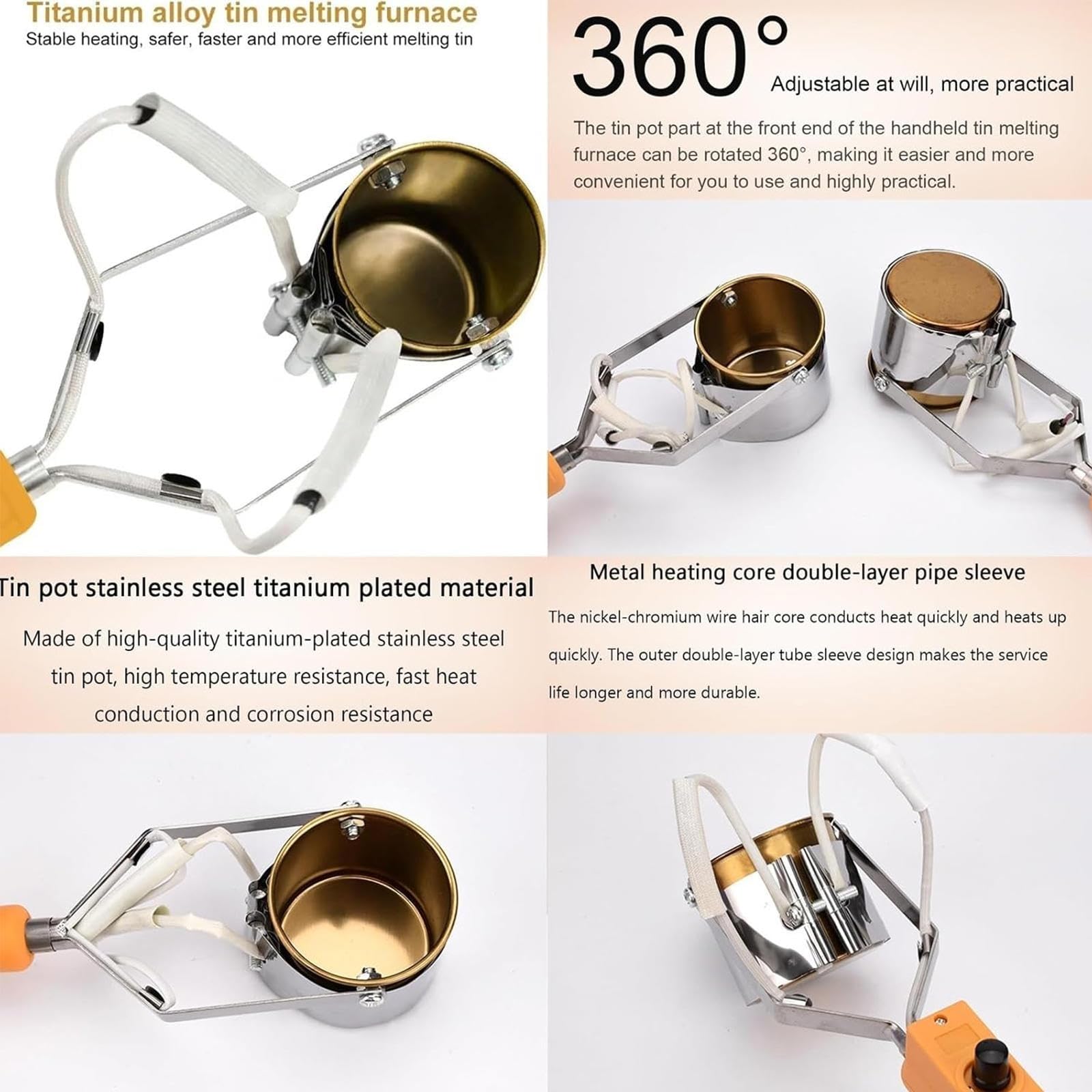 Elektrischer Blei-Schmelztopf – Tragbar, 3000 G Kapazität, 200–450°C, Für Angler, Bastler & Metallarbeiten