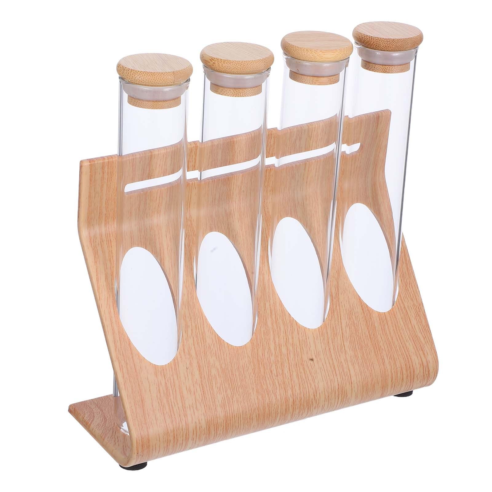 GLEAVI PréSentoir À Grains De Café Transparent Support Tube À Essai En Verre Pour Cuisine Bar Salon De Thé Rangement Pratique Multifonction