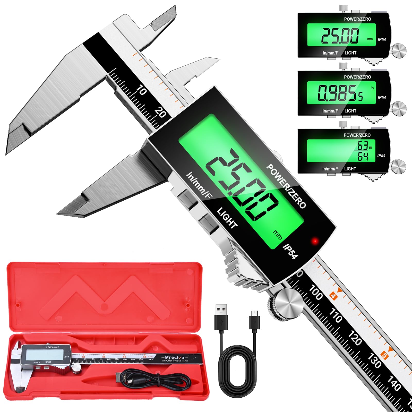 Preciva Digital Calipers - 6 Inch Waterproof -1