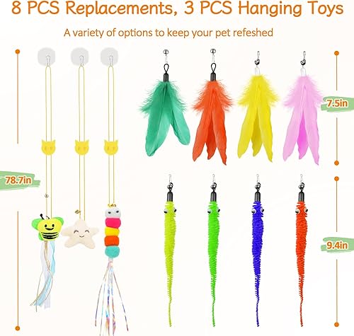 Miniatura 7 de Juguete interactivo de plumas para gatos, juguetes interactivos de plumas para gatitos, teaser para gatos de interior, juguetes reutilizables con
