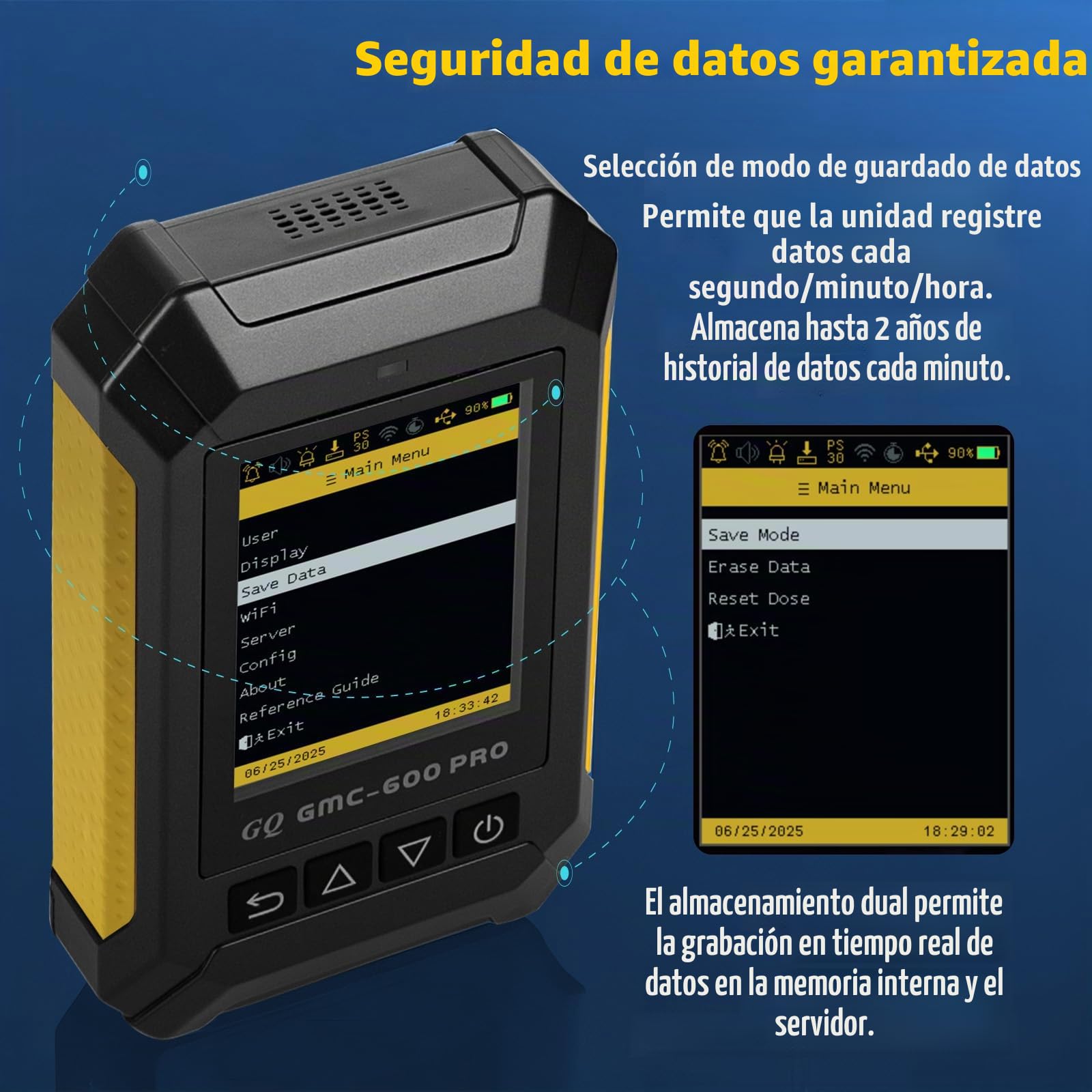 GQ GMC-600 Plus & PRO Geiger - Detector de radiación nuclear Dosímetro para Alpha, Beta, Gamma, Monitor de radiación portátil de rayos X con datos en tiempo real, intercambio global de datos (GMC 600