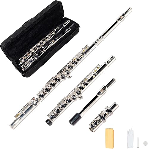 Miniatura 34 de LeSage Flauta C de agujero cerrado de 16 teclas azul para estudiantes principiantes con estuche, kit de mantenimiento, paño de limpieza, pie C