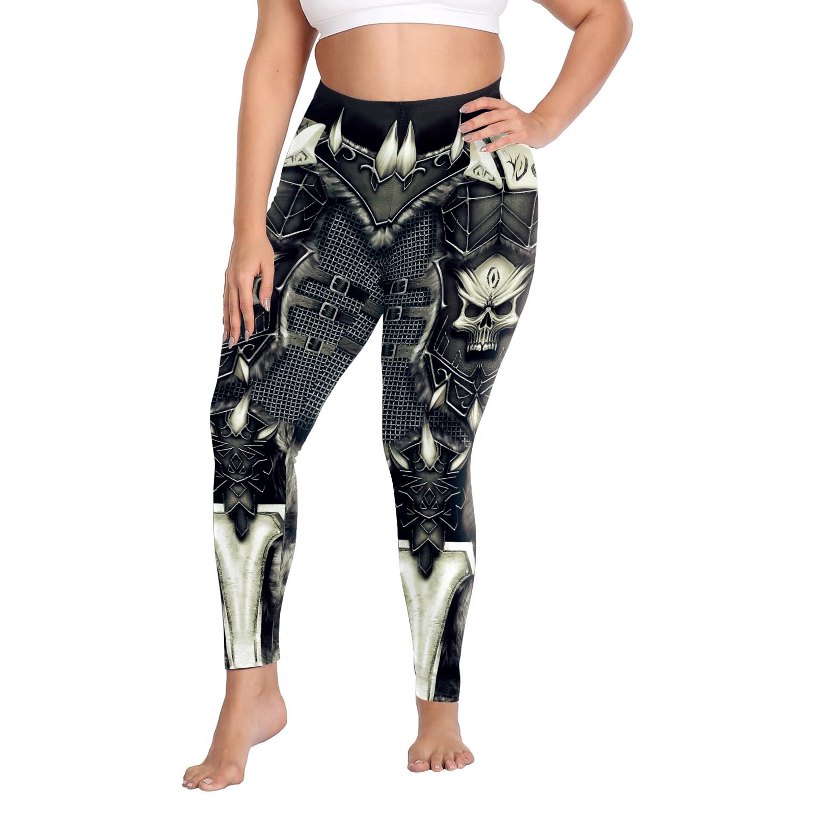 Women Steampunk Retro Leggings Comic Cosplay Punk Print Polyester Gothic Trousers Capris Pants XL-4XL Plus Size