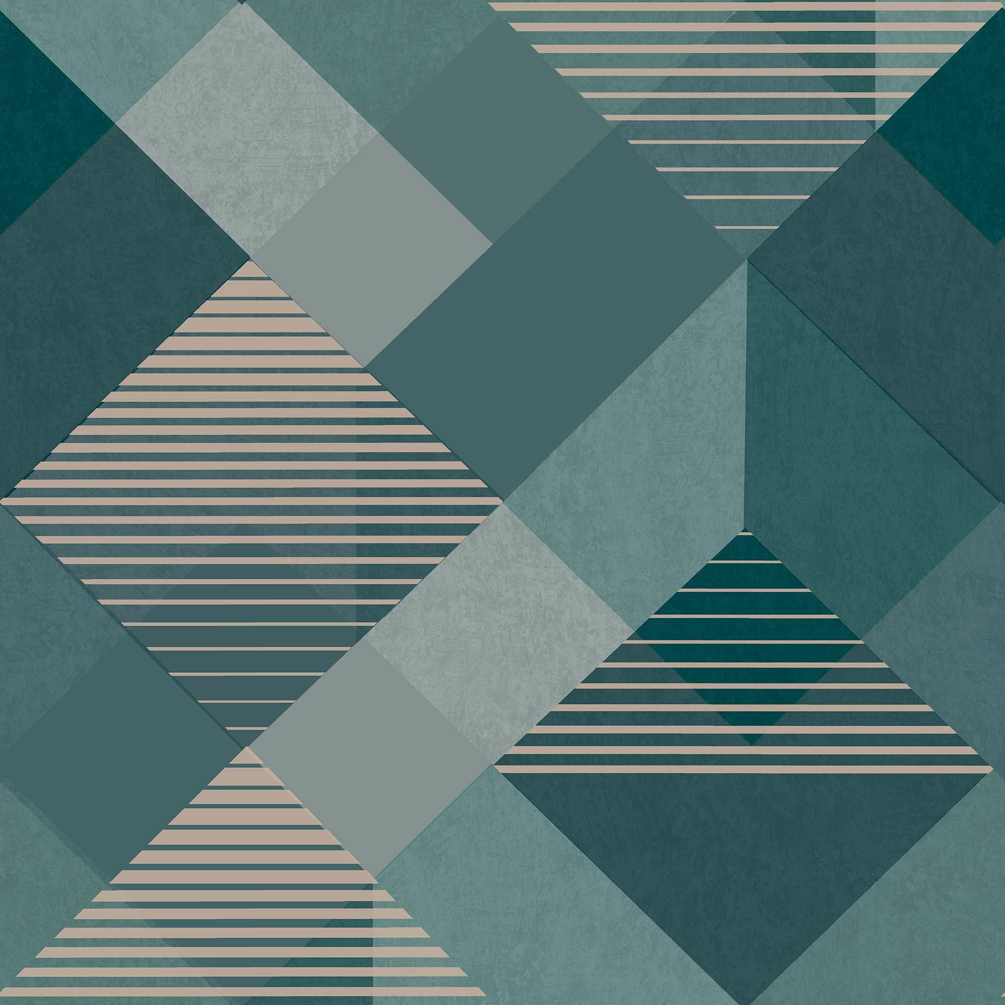 Kaleidoscope Emerald Removable Wallpaper, Green