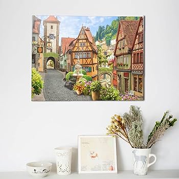 Amazon.co.jp: ヨーロッパの街並み アートパネル インテリア絵画